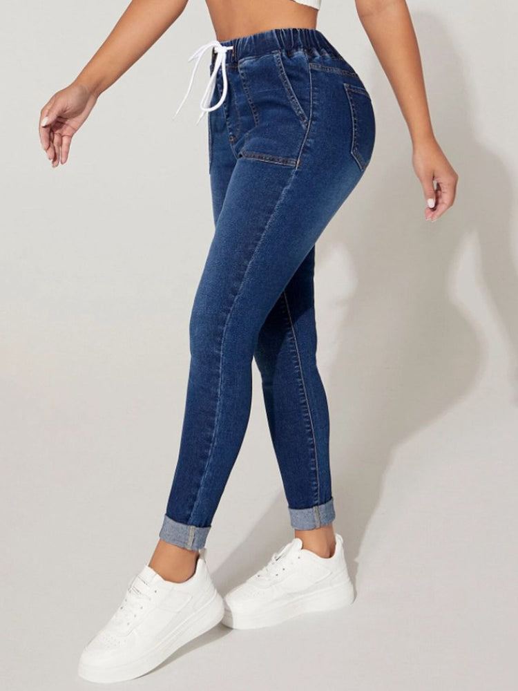 Marica Drawstring Cropped Jeans (S - 2XL)